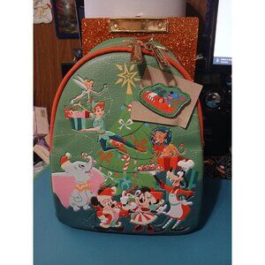 NWT Disney Parks Loungefly Backpack Classic Christmas Holiday Stitch Dumbo
